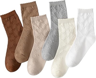 Cute Cotton Solid Color Women Crew Socks