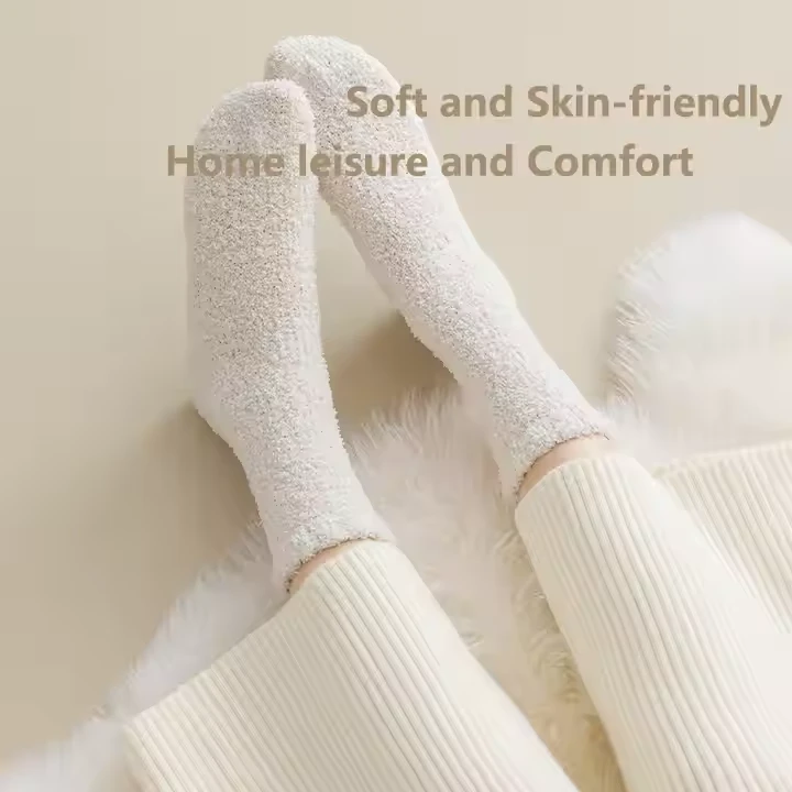 warm Coral velvet socks